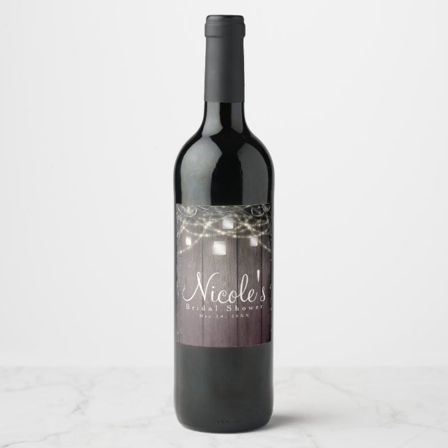 Rustika Träljus & Murarblomkrukor Frodas Vin Vinflaska Etikett (Framsida)