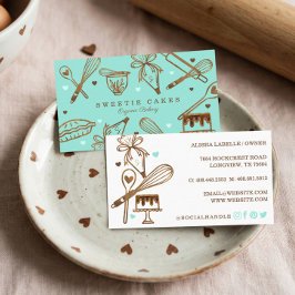 Rustika trästrukturer bakredskap Pastrikonditori Visitkort