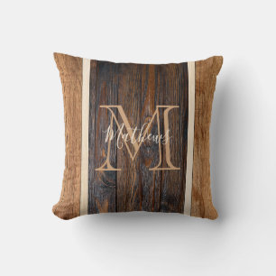 Rustika Trätoner Monogramremsa Kudde