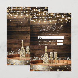 Rustika tunn champagneljus Bröllopsanmälan Svar  Inbjudningar
