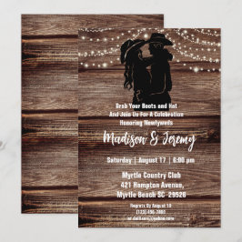 Rustika västerländska silhuettsträngljus Lada Inbjudningar