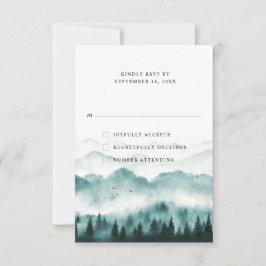 Rustika vattenfärg berg tallar OSA kort