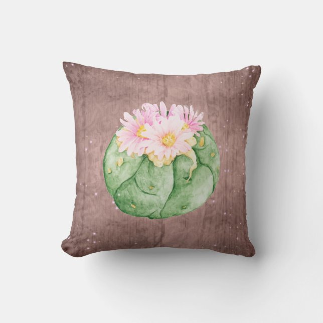Rustika vattenfärgssucculenter, tvåsidiga kudde (Framsida)