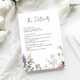 Rustika Vilda Blommor Blommig Bröllopsdetaljkort Tilläggskort
