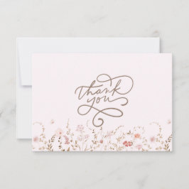 Rustika vilda blommor med foto boho land florala tack kort