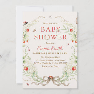 Rustika vildblommor baby shower inbjudningar