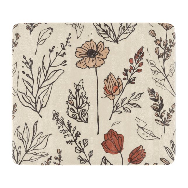 Rustika vildblommor Vintage botanisk skiss (Framsidan)