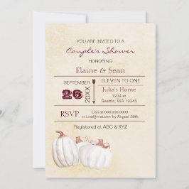 Rustika vita pumpor Fall Möhippa Inbjudningar