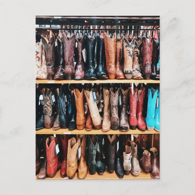 Rustika Western Country Cowboy Stövlar Fotografi Vykort (Framsida)