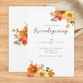 Rustikala blomvänner Thanksgiving-middag  Inbjudningar