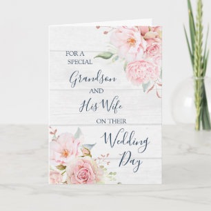 Rustikalt blommigt brölloppsdag för sonson och han tack kort