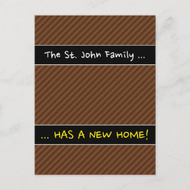 Rustikliknande mörkbruna och ljusbruna ränder meddelande vykort