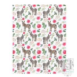 Rustikt Äsel Blommigt Rosa Scrapbookpapper