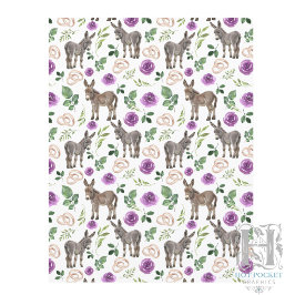 Rustikt Åsna Blommig Lila Scrapbookpapper