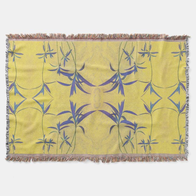 Rustikt Blått och Gult Filt (Framsidan)