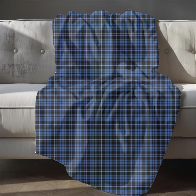 Rustikt Blått Tartanrutigt Mönster Fleecefilt (Rustic Blue Tartan Plaid Pattern Fleece Blanket)