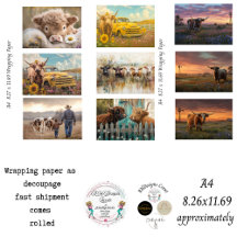 Rustikt bondeliv A4 decoupagepapper