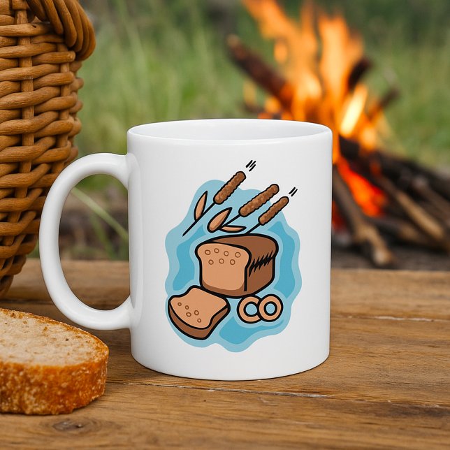 Rustikt bröd i fullkorn Bakgårdsmat Kaffemugg (Skapare uppladdad)