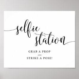 Rustikt bröllops-selfie-stationsskylt poster