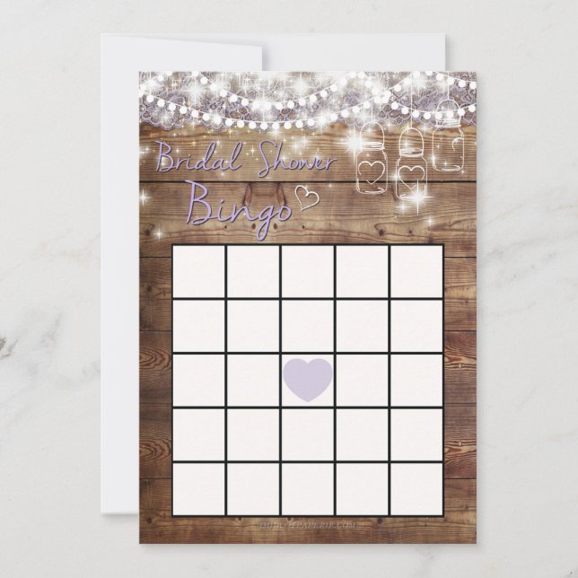 Rustikt Bröllopsdusch Bingo-spel (Framsida)