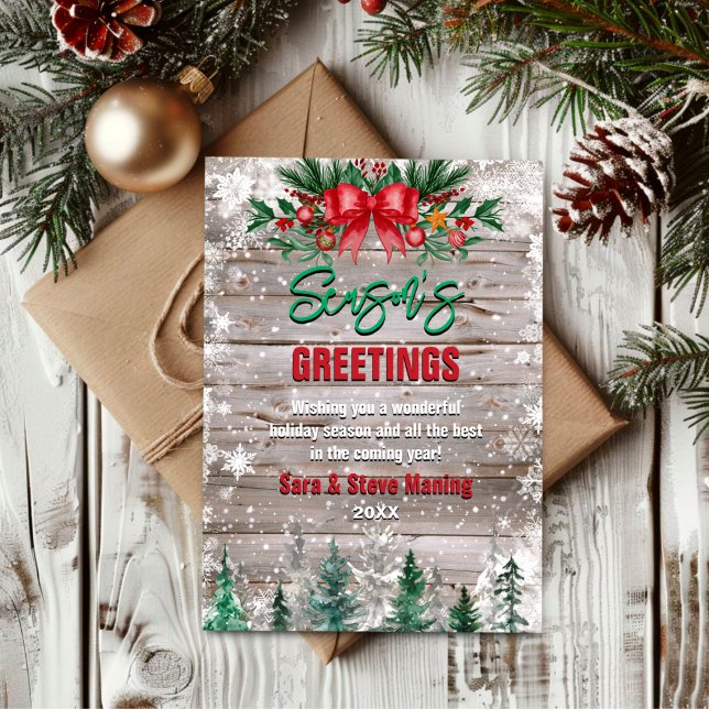 Rustikt country röd flug Tie Holiday jul Julkort (Skapare uppladdad)