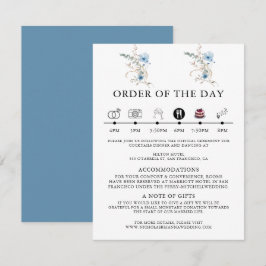 rustikt dammigt blå akvarell blomsterbukett tilläggskort