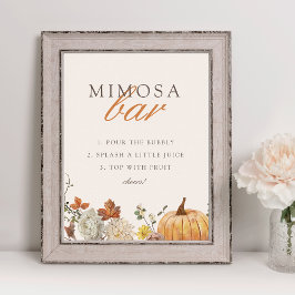 Rustikt Elegant Höst Baby Shower Mimosa Bar Skylt