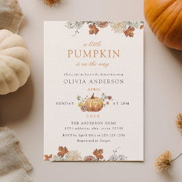 Rustikt Elegant Litet Pumpkin Höst Baby Shower Inbjudningar