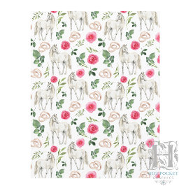 Rustikt Equestriskt Blommigt Rosa Scrapbookpapper