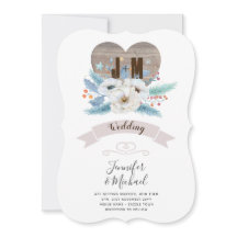 Rustikt Graverat Trähjärta Monogram Blommig Höst