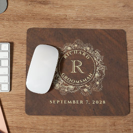 Rustikt Guldmonogram Bröllesman Musmatta