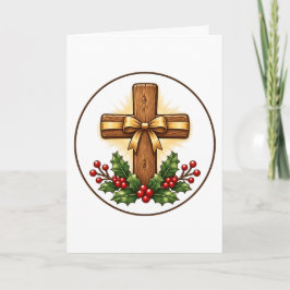 Rustikt julkors i trä som prydnad kort