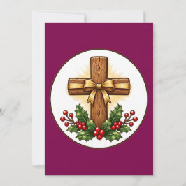 Rustikt julkors i trä som prydnad tack kort