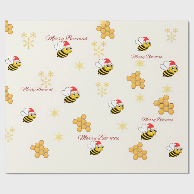 Rustikt julpapper med bin (Platt)