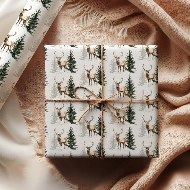 Rustikt julpapper med skogsdjur (Skapare uppladdad)
