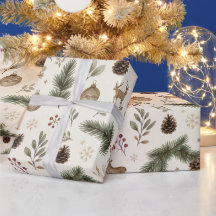 Rustikt julpapper med skogsmotiv