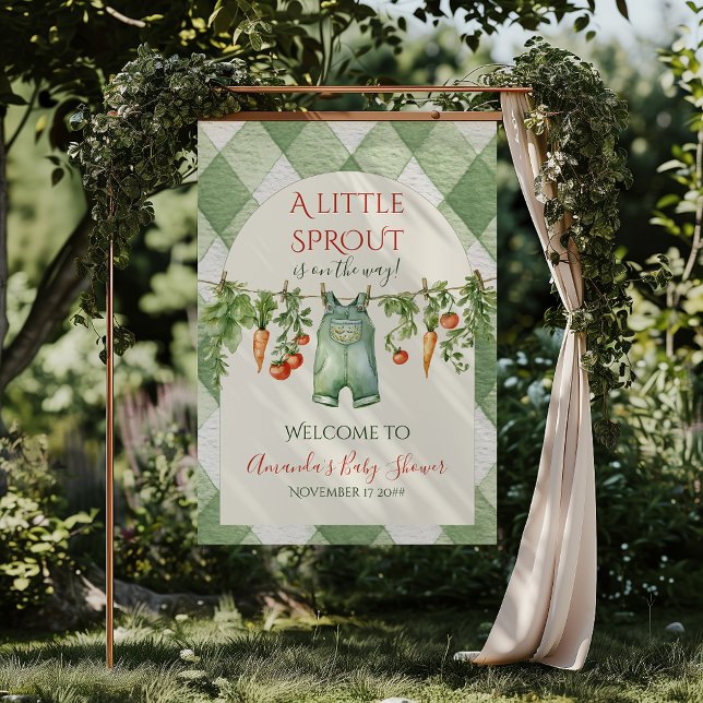 Rustikt Könsneutralt Grodd Babyshower Välkomstskyl Poster (Skapare uppladdad)