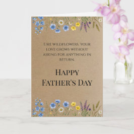 Rustikt kraftpapper Vildblomma Fars dag Pappa Kort