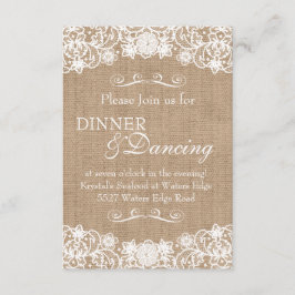 Rustikt landligt hantverkat tyll bröllopskort inbjudningar