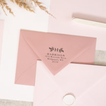 Rustikt monogram returadress