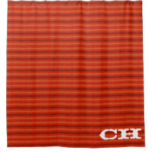 Rustikt orange Aztec-randigt mönster monogram