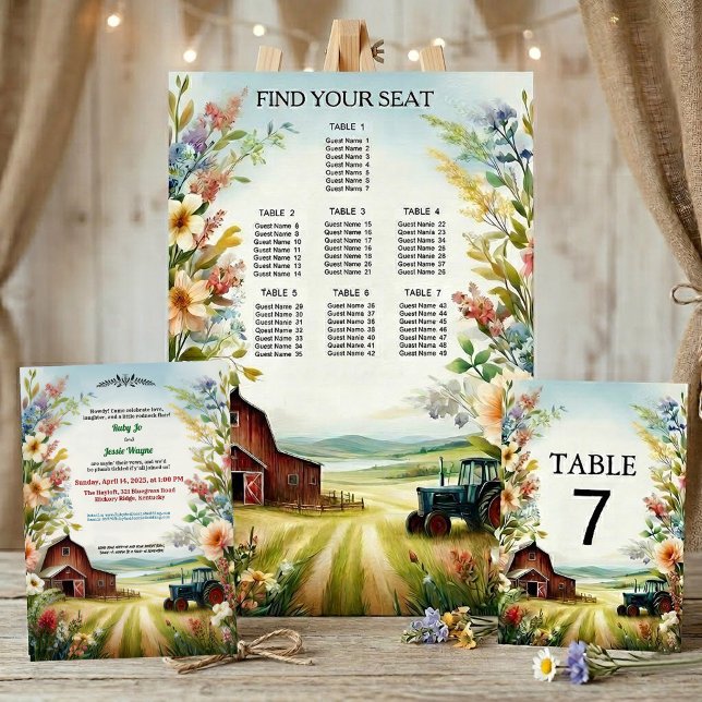 Rustikt Redneck-landsbygdsbröllop Inbjudningar (Skapare uppladdad)