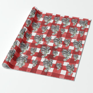 Rustikt rött gingham Noël Presentpapper