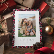 Rustikt svart och rött julmönster foto