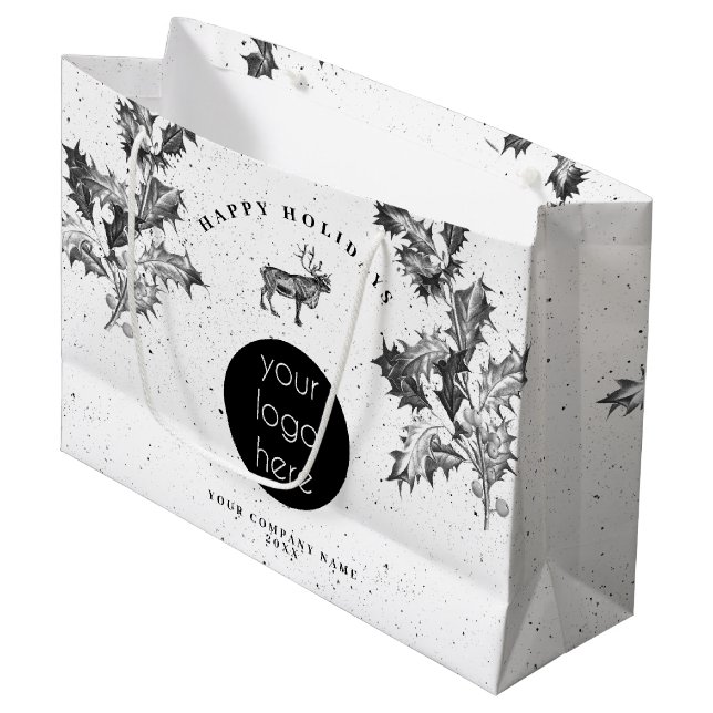 Rustikt svart-vitt julfirmanlogo jul (Framsidan Vinklad)