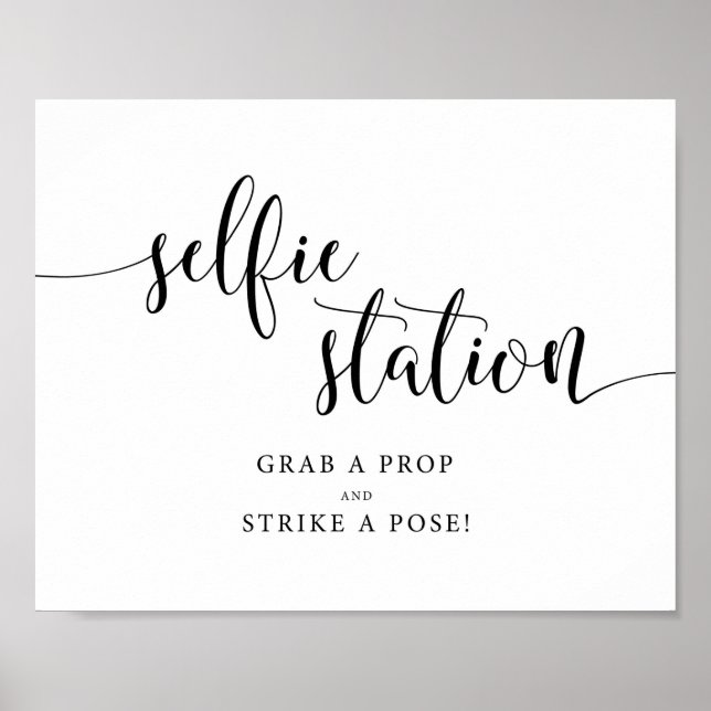 Rustikt Tecken För Selfie Station På Bröllop Poster (Framsidan)