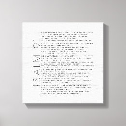 Rustikt Trästruktur Psalm 91 Konstskylt Canvastryck