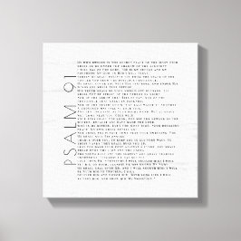 Rustikt Trästruktur Psalm 91 Konstskylt Canvastryck