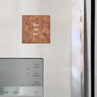 Rustikt Utseende Stenutskrift Orange Tan Magneter