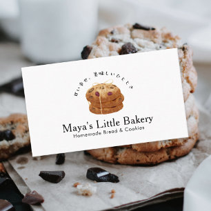 Rustikt vattenfärgsbakery med cookies visitkort